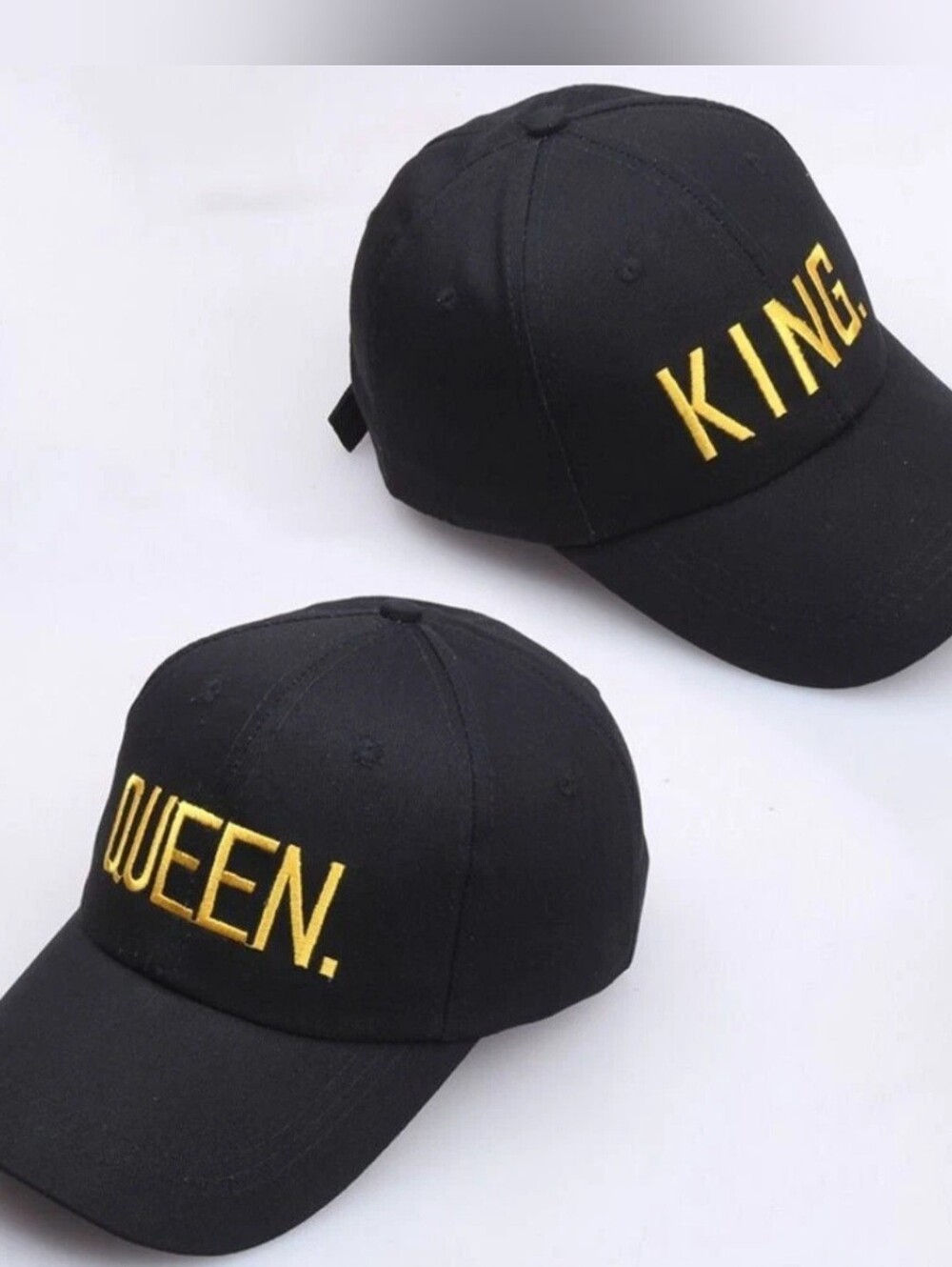 Unbranded Black 'KING' and 'QUEEN' Embroidered Baseball Cap
